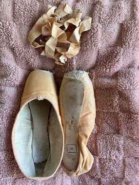 Smelly Used Ballerina Pointe Shoes and Ribbons